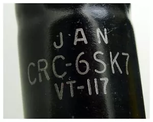 6SK7 / VT-117 Pentode. Eine Stahl-Radioröhre von RCA, U.S.A. ID23818 - Picture 1 of 3