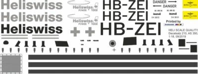 Decals 210 H125 / AS 350 Ecureuil Heliswiss HB-ZEI - Immagine 1 di 2