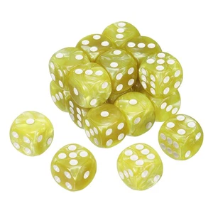 20 Pezzi Dadi Standard Colorati 6 Lati, Dadi Acrilici D6 Modello Perla, Giallo - Foto 1 di 6