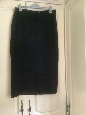 Lovely Black Midi Pencil Skirt By George. Moleskin Type Fabric. UK 16 - Image 1 of 4