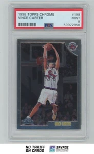 1998-99 Topps Chrome Rookie Vince Carter PSA 9 #199 Toronto Raptors - Picture 1 of 3
