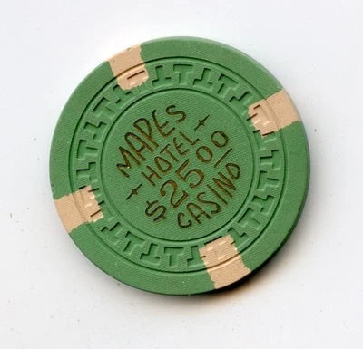 25.00 Chip from the Mapes Casino Reno Nevada Ts 4 off white - Image 1 of 2