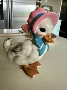 De Colección Josef Originals Porcelana Niña Pato Gorro Figura 4" Pequeño Chip On Beak - Imagen 1 de 5