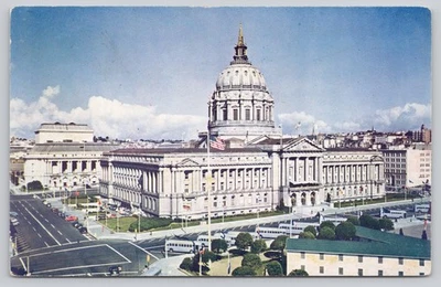 Vintage San Francisco Civic Center City Hall Photochrome Postcard by Mike - Image 1 of 2