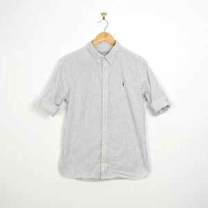 Allsaints redondo shirt mens short sleeve grey Medium M - Picture 1 of 6