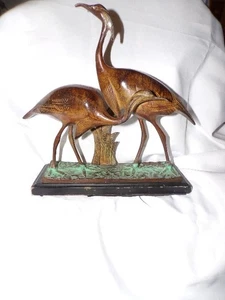 SPI San Pacific Int'l Heron Birds in Marsh Metal Sculpture Figurine 12" - Picture 1 of 9