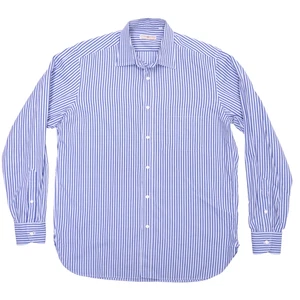 Luciano Barbera Shirt Mens Large Blue Striped Button Up Long Sleeve Italy Casual - Picture 1 of 11