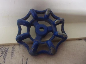 Vtg.  Blue Metal Spigot Knob - Picture 1 of 3