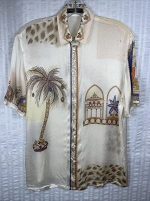 Blusa Louis Feraud Seda Taj Mahal India Estampado COMO ESTÁ Foto 1 de 4