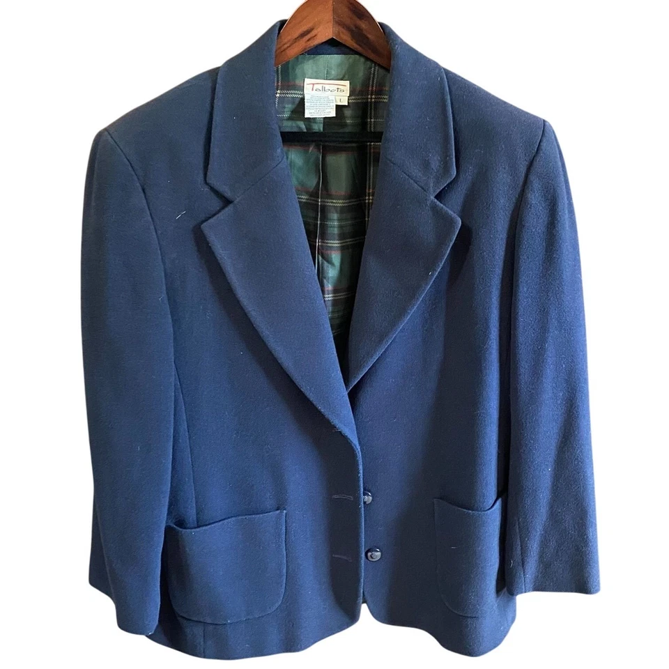 Chaqueta blazer para mujer Talbots grande azul marino mezcla de lana ropa de trabajo de tres botones Foto 1 de 4