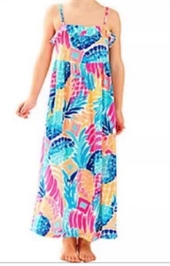 NWOT Lilly Pulitzer Chasteen Maxi Dress Girls Goombay Smashed Large (8-10) - Picture 1 of 3