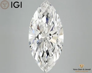 5.00 CT. CVD Lab Grown Diamond Marquise Cut G Color VVS2 Clarity IGI Certified - Picture 1 of 9