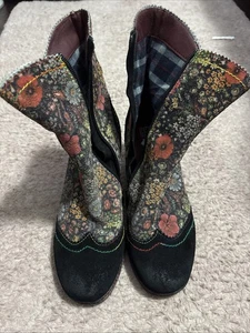 SPRING STEP L'ARTISTE SIMONETTA Blue LEATHER BOOTS SHOES WOMENS SZ US 6 EU 36 - Picture 1 of 5
