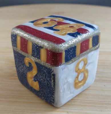 Jena's Handmade Backgammon Patriotic USA Doubling Cube One of A Kind #401 - Image 1 of 4