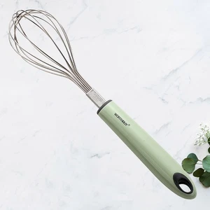 Batidor de huevos giratorio de mano batidor utensilio de acero inoxidable - Imagen 1 de 11