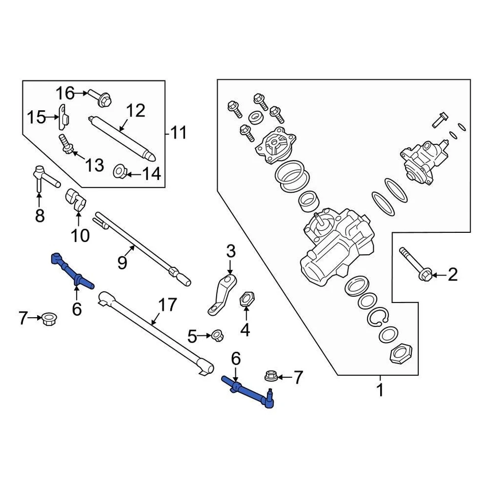 For Ford F-450 Super Duty 23-24 Ford Front Left Outer Steering Tie Rod End Foto 1 de 1