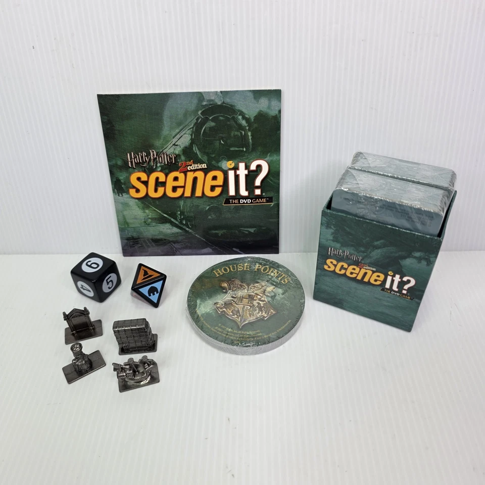 Harry Potter Scene It? 2nd Edition DVD 4 Metal Tokens 2 Die Dice Cards NEW - Image 1 of 4