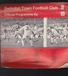 Swindon Town Football Club Official Programme v Blackpool (Oct 16 1971) - Picture 1 of 1
