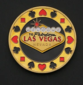 Guard Card Protector Coin Chip Metall Poker vergoldet + rundes Kunststoffgehäuse - Bild 1 von 6