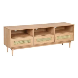 Homycasa 64''W Wood TV Stand for TVs up to 70" in Brown Finish - Picture 1 of 8