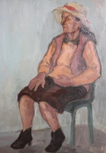 Vintage Frau Portrait Ölgemälde Impressionismus - Bild 1 von 10