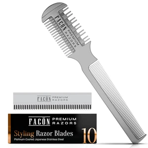 Facón Rasierkamm zum Haarschneiden - Profi Haarschneidekamm Set mit 12 R - Bild 1 von 12
