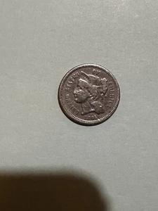 1865 Three Cent Piece With Two Die Cracks - Picture 1 of 7