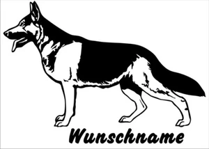 Aufkleber Schäferhund mit  Namen, geplottet. Hundeaufkleber aus Folie. - Bild 1 von 6
