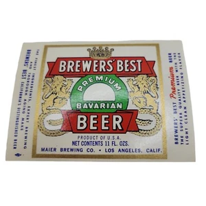 Mejor etiqueta de cerveza bávara premium de los cerveceros originales de los años 40 a 60 Los Ángeles CA - Imagen 1 de 4