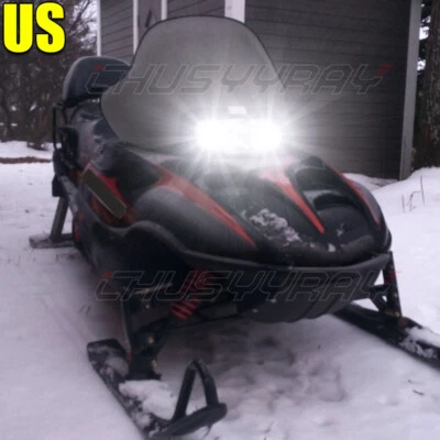 Farol de LED para snowmobile Arctic Cat Jag 340: 1987-1989 lâmpadas brancas brilhantes EUA - Imagem 1 de 4