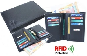 Portefeuille Homme Tout en Un RFID en véritable Cuir - Picture 1 of 17