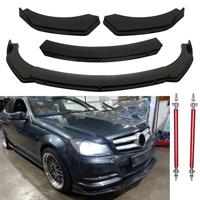 Bumper Lips Spoiler Splitter Body Kit + Strut Rods Glossy For Bens 5.9" to 11" Foto 1 de 4