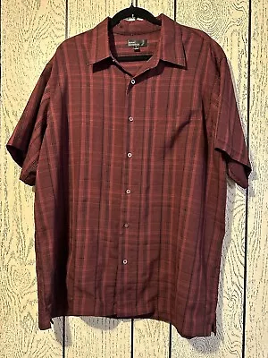 Marc Edwards Men’s Cranberry Plaid Button Down Shirt Sz XL - Image 1 of 3