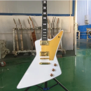 Custom Shop Explore Electric Guitar White H-H Pickup Gold Hardware Fast Delivery - Imagen 1 de 10