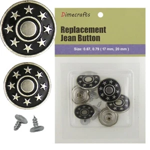 17 - 20 mm No-Sew Replacement Jean Tack Buttons (0B5BB) CT. 6 - Picture 1 of 2