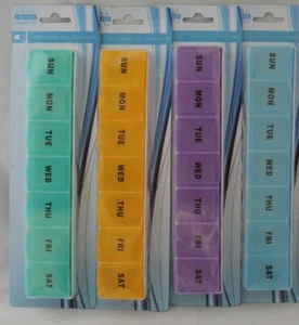 1 NEW JUMBO LARGE Pill Box Case Organizer Medicine Vitamins 7 Day Holder Weekly - Picture 1 of 3