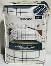 Thomasville, Relaxed Comforter Set King- Vanessa Plaid Blue