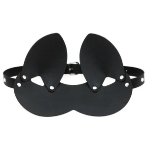 Women PU Leather Blindfold Cat Cosplay Half Face Mask Nightclub Party Costume - Picture 1 of 25