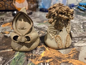 Whimsical Bell Shaped Clay Figures - Picture 1 of 11
