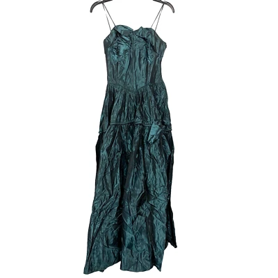 Vestido baú vintage anos 50 dança original Fred Perlberg tafetá 22,5" - Imagem 1 de 4