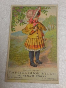  Antique litho Trade Card  advertising for:Capitol Shoe Store  163 Asylum Street - Picture 1 of 5
