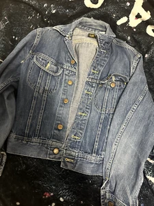 Vintage Lee Denim Jacket Jean Riders Usa 1980s - Picture 1 of 7