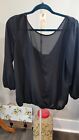 Rue 21 black with silver bow Size L top