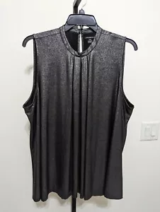 Camicia swing top senza maniche Lane Bryant Plus in metallo taglia 26/28 finto collo - Foto 1 di 10