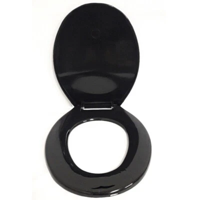 COPRIWATER UNIVERSALE IN PLASTICA COPRI WC SEDILE WC NERO  - Immagine 1 di 4