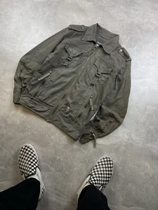 Giacca Vintage Diesel Y2K Multitasche Avant Garde Militare Cotone Cachi Taglia M - Foto 1 di 13