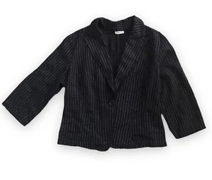 Charlotte Russe Black and White Pinstripe Basic Linen Blazer Jacket L - Picture 1 of 4
