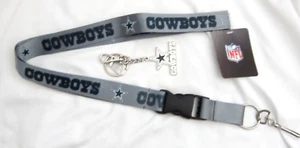 Dallas Cowboys Silver Detachable Keychain Lanyard+Cowboys Logo Keychain-New! - Picture 1 of 3