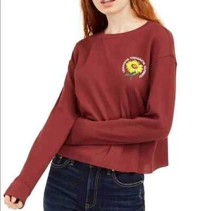 Top LOVE TRIBE Grateful girasol tejido gofre manga larga talla grande NUEVO - Imagen 1 de 8