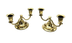 Messing Kerzenständer Set (2) doppelt festlich Urlaub Vintage Klassiker (siehe Fotos) - Bild 1 von 5